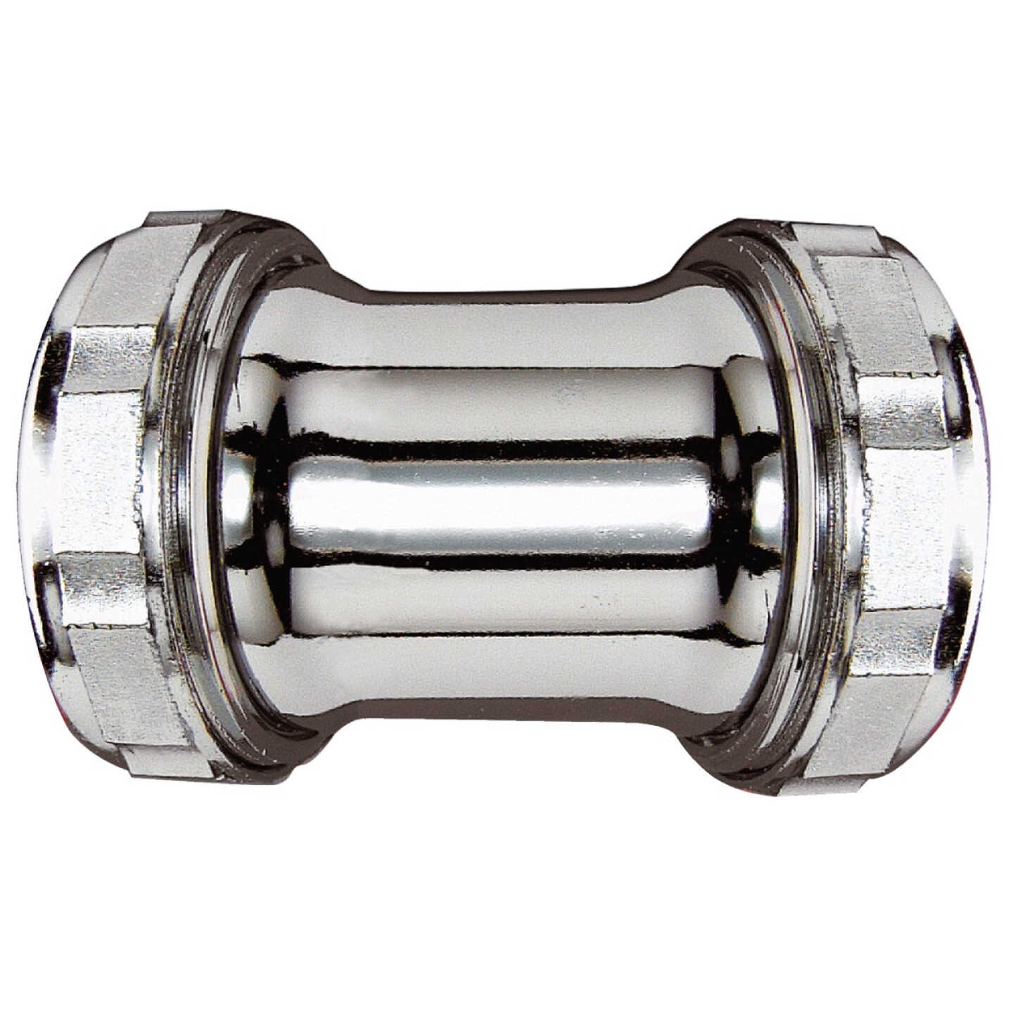 Do it Best 1-1/2 In. Chrome-Plated Brass Straight Coupling Image 1