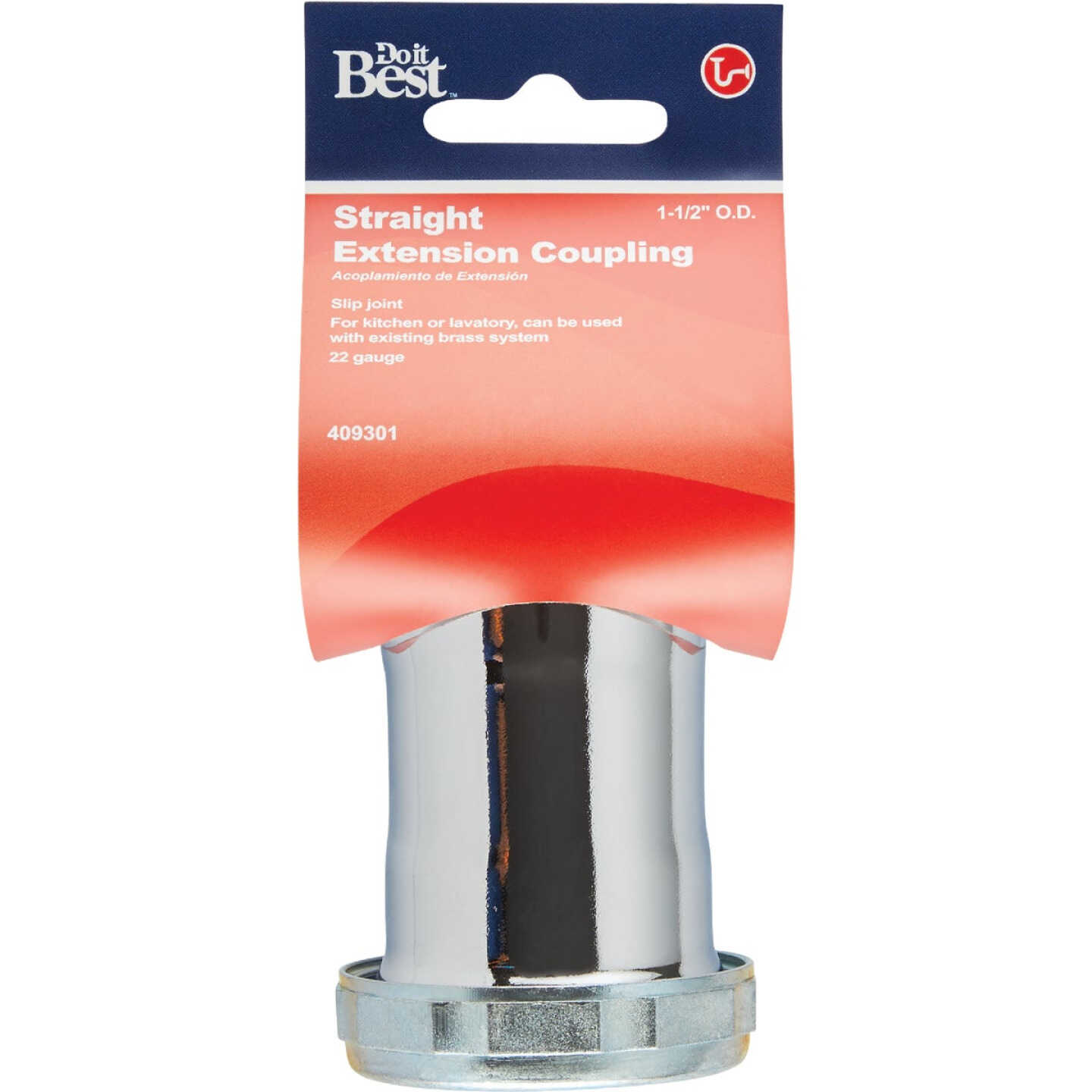 Do it Best 1-1/2 In. Chrome-Plated Brass Straight Coupling Image 2