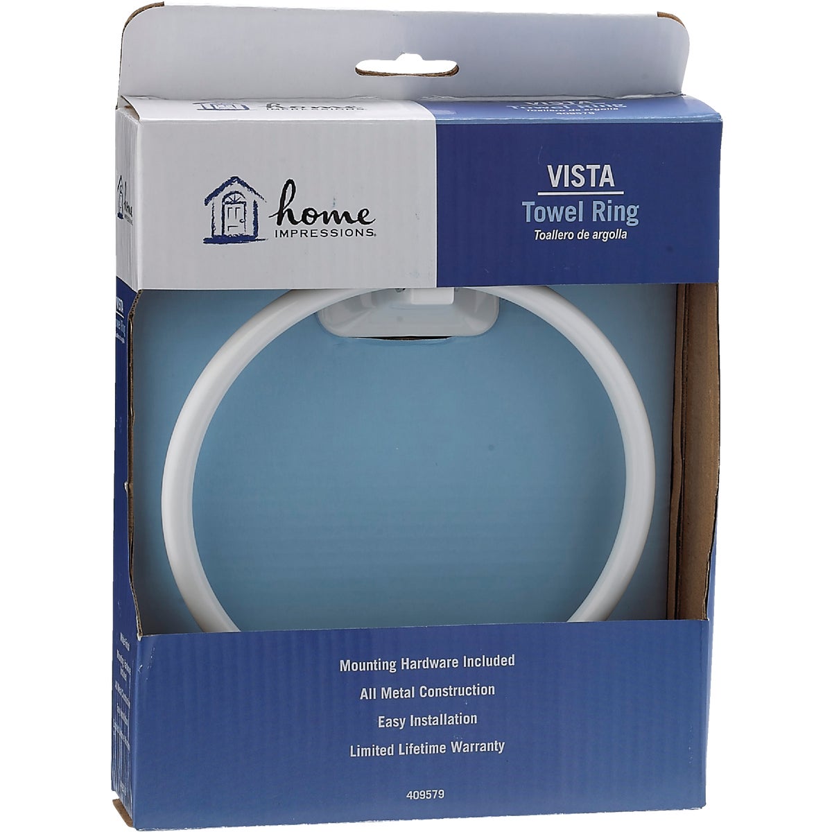 Home Impressions Vista White Towel Ring Image 2