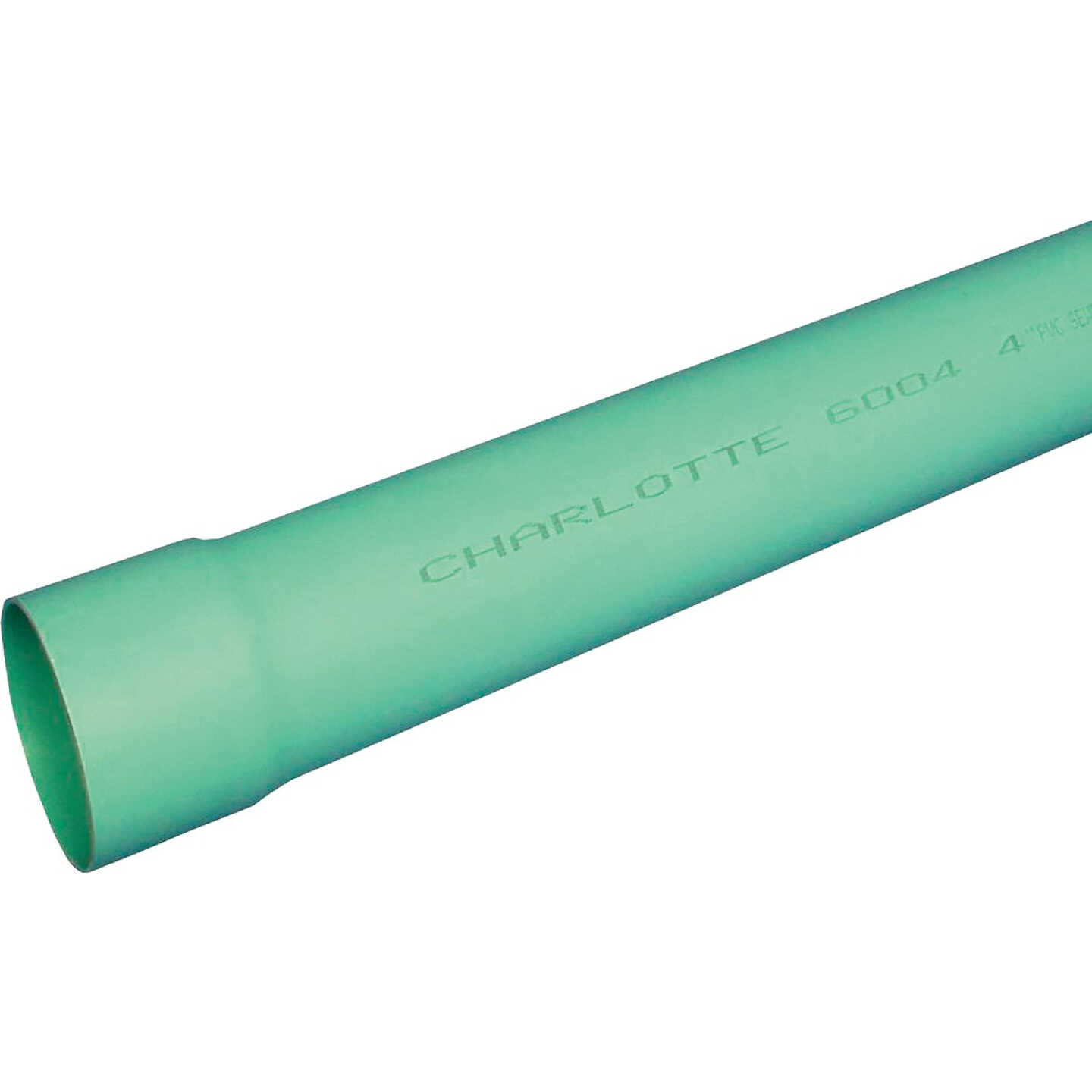 Charlotte Pipe 4 In. x 10 Ft. Solid SDR 35 PVC Drain & Sewer Pipe, Belled End Image 1