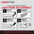 QuickFitting 1/2 In. Push-to-Connect x 1/4 In. O.D. Compression Chrome Plated Brass Quarter-Turn Straight Stop Valve Image 2