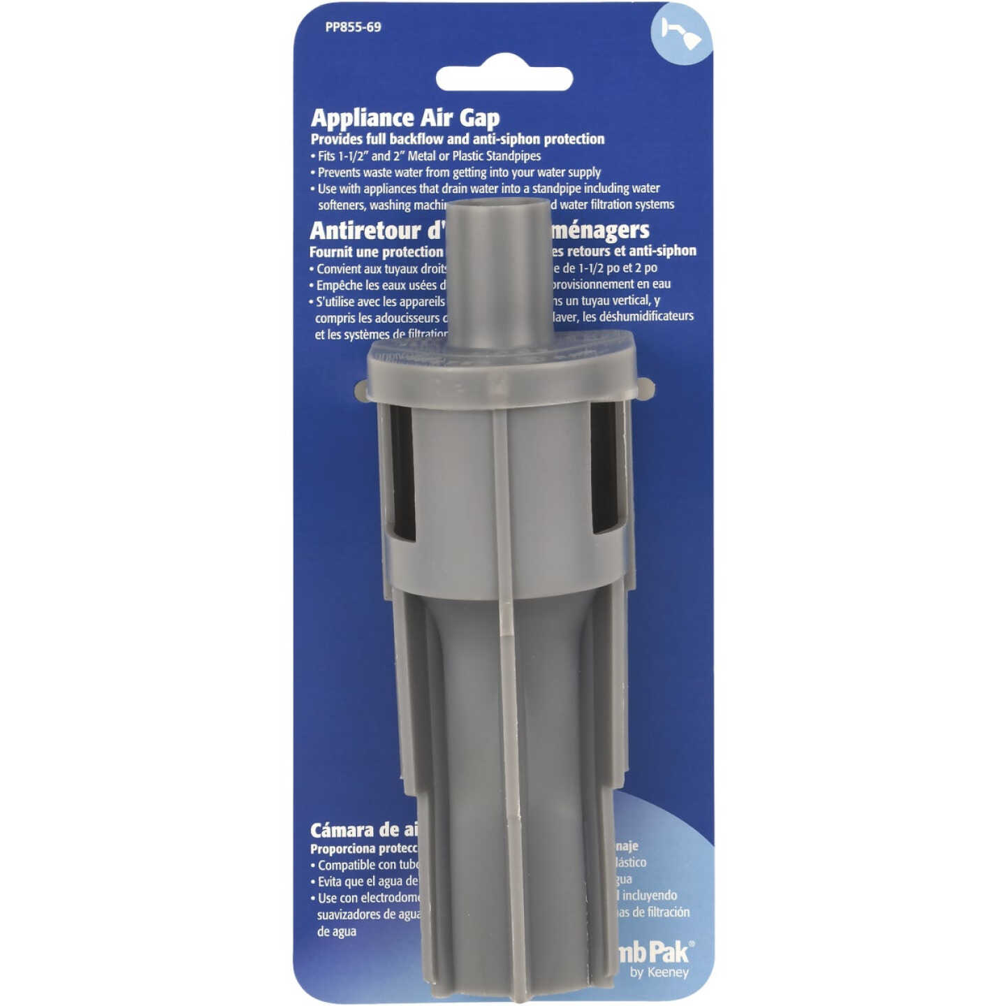 Plumb Pak 5/8 In. x 1/2 In. Gray Dishwasher Air Gap Image 6