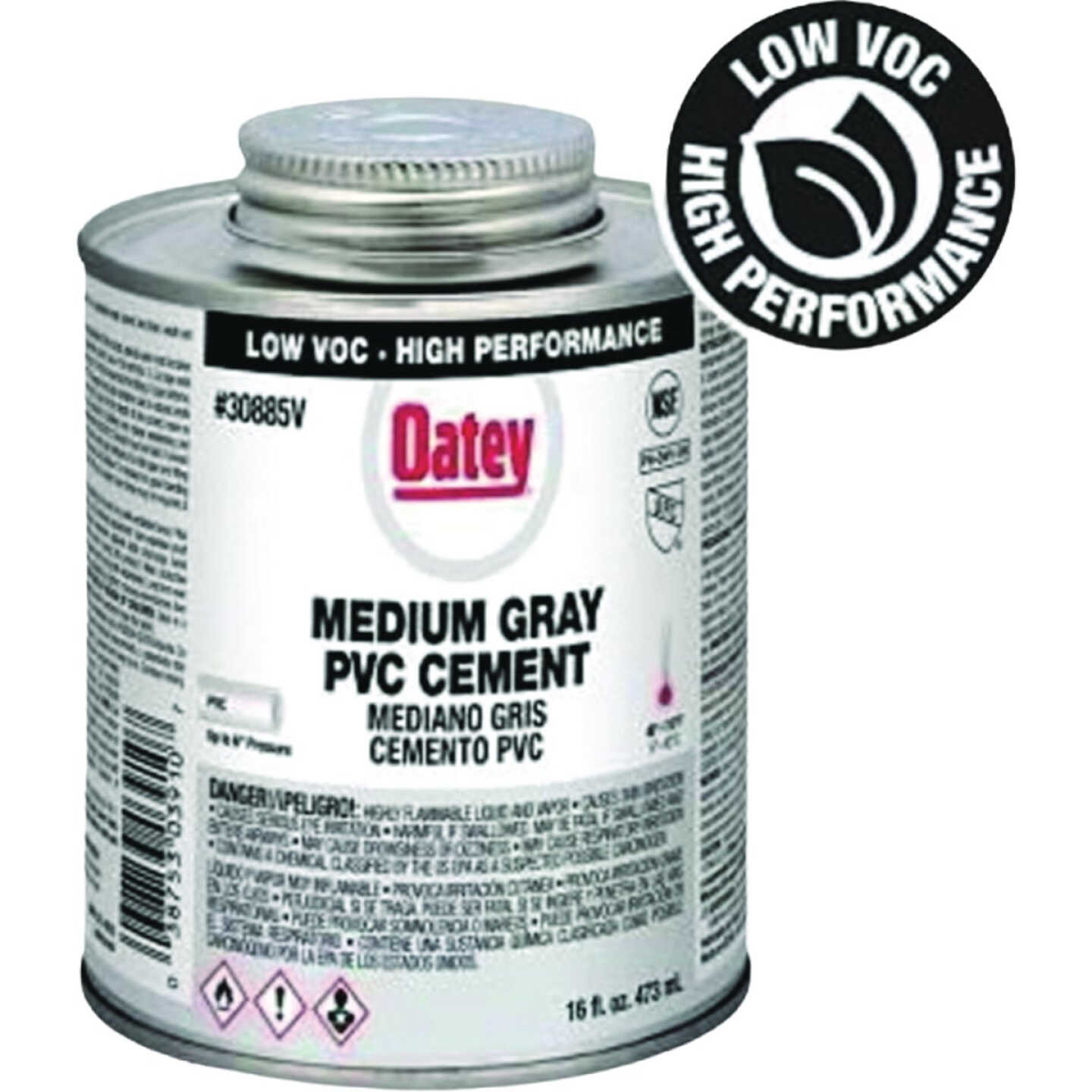 Oatey 16 Oz. Gray Medium-Bodied PVC Pipe Cement Image 1
