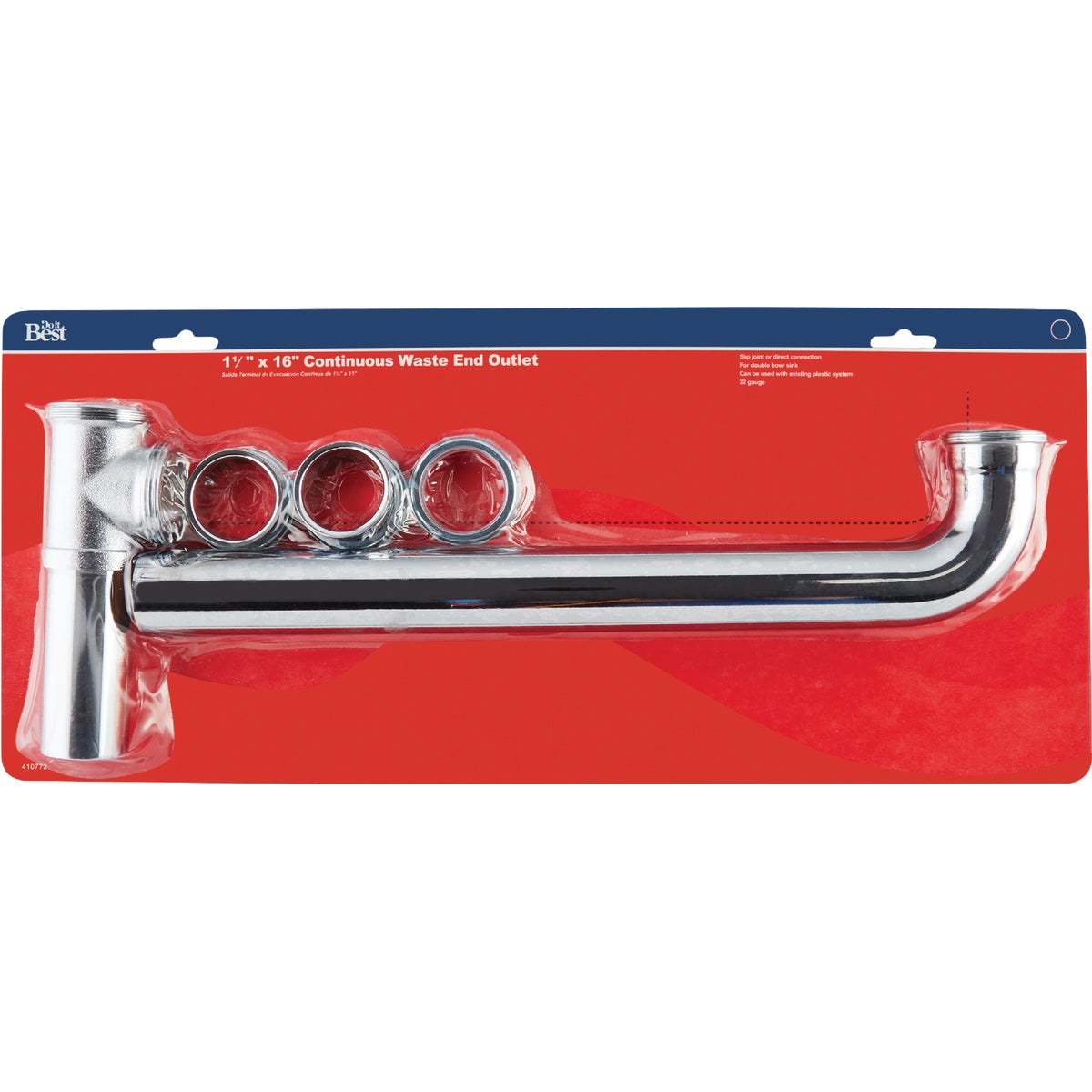 Do it Best 1-1/2 In. x 16 In. Chrome Plated End Outlet Waste Image 2