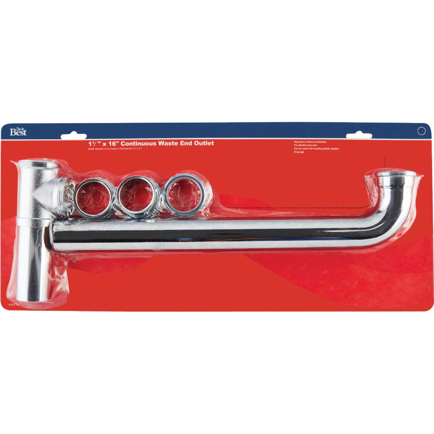 Do it Best 1-1/2 In. x 16 In. Chrome Plated End Outlet Waste Image 2