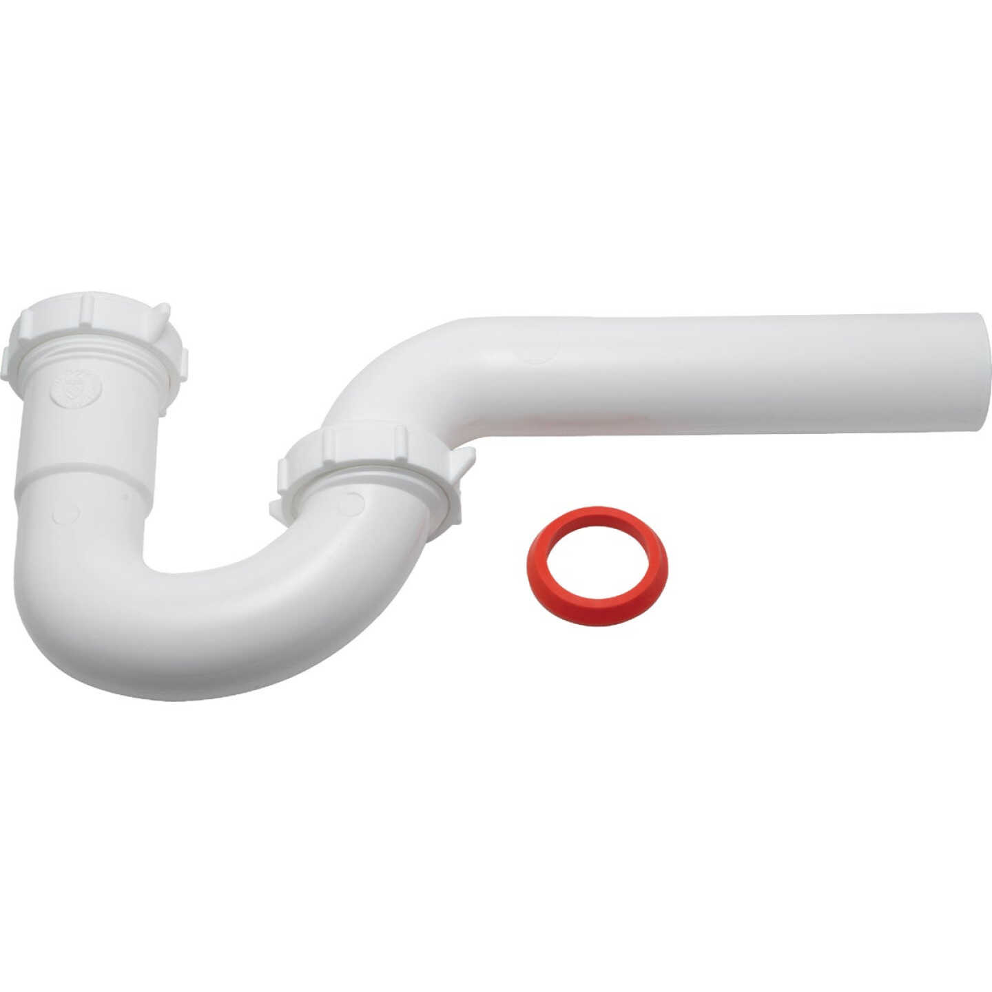 Keeney 1-1/2 In. to 1-1/4 In. White Plastic P-Trap with Reducer Washer Image 4