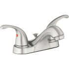 Homepointe Brushed Nickel 2-Handle Centerset Low Arc Bathroom Sink Faucet Image 1