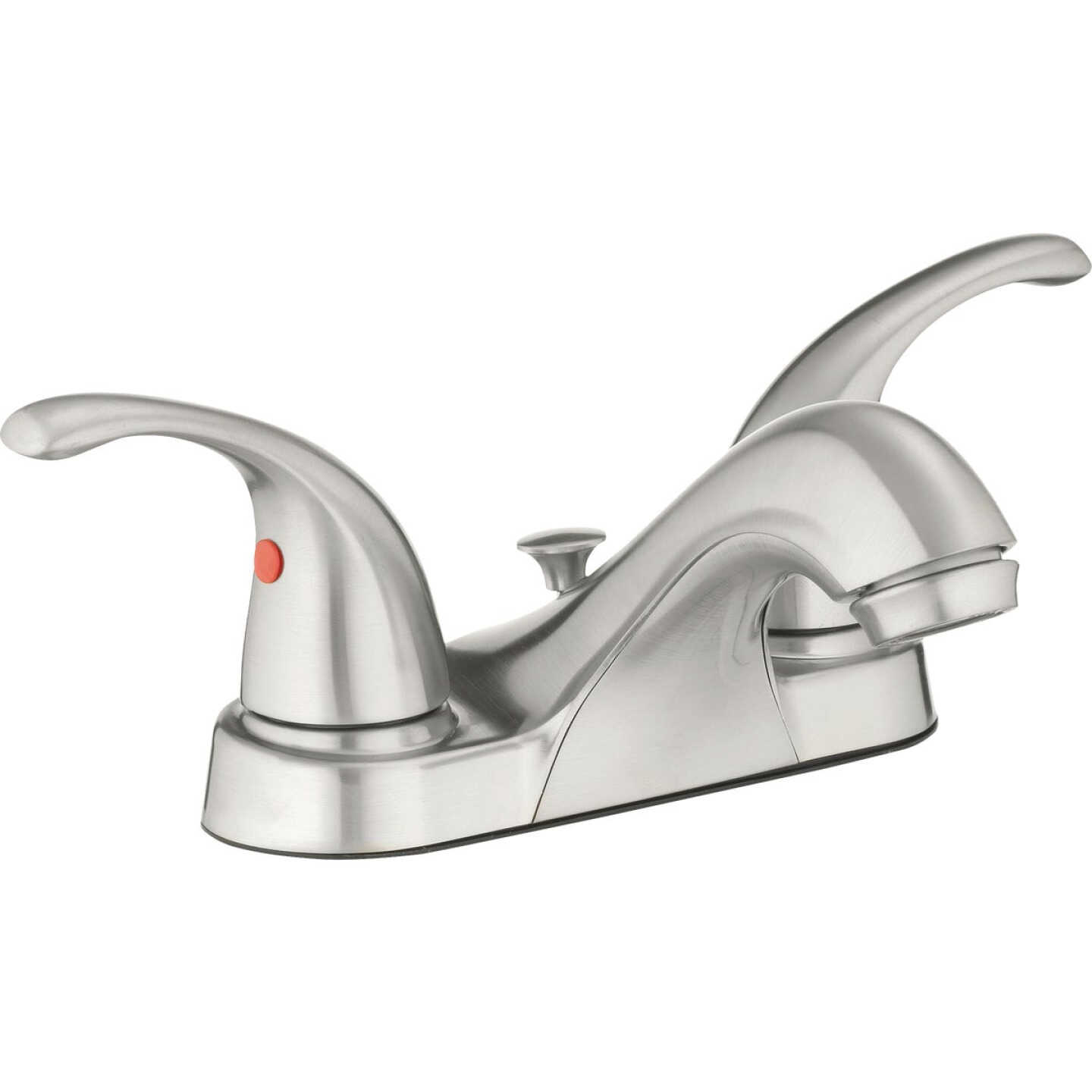 Homepointe Brushed Nickel 2-Handle Centerset Low Arc Bathroom Sink Faucet Image 1