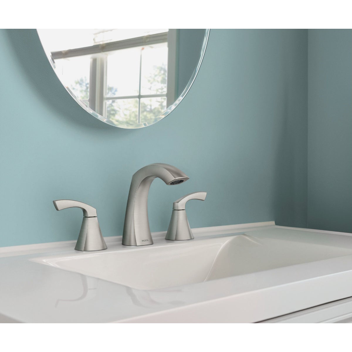 Moen Lindor 2-Handle Lever Widespread Bathroom Faucet, Spot Resist Brushed Nickel Image 4