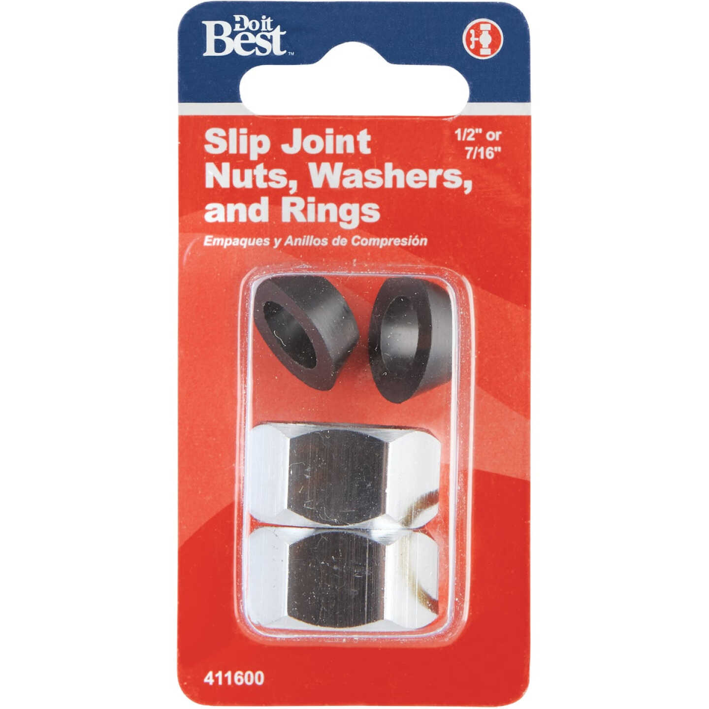 Do it Best 1/2 In. x 7/16 In. Slip-Joint Nut Set Image 2