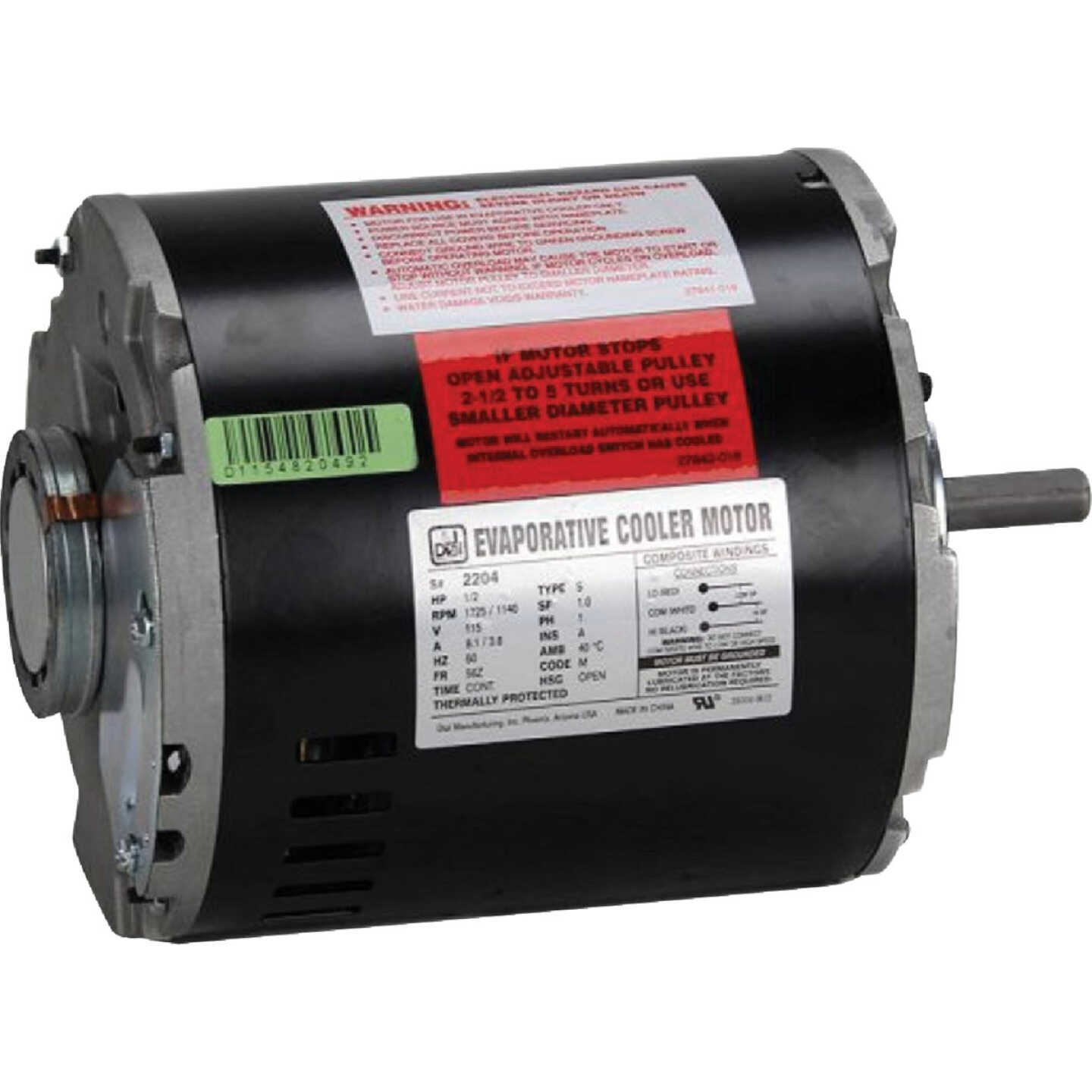 Dial 1/2 HP 2-Speed Residential Replacement Cooler Motor Image 1
