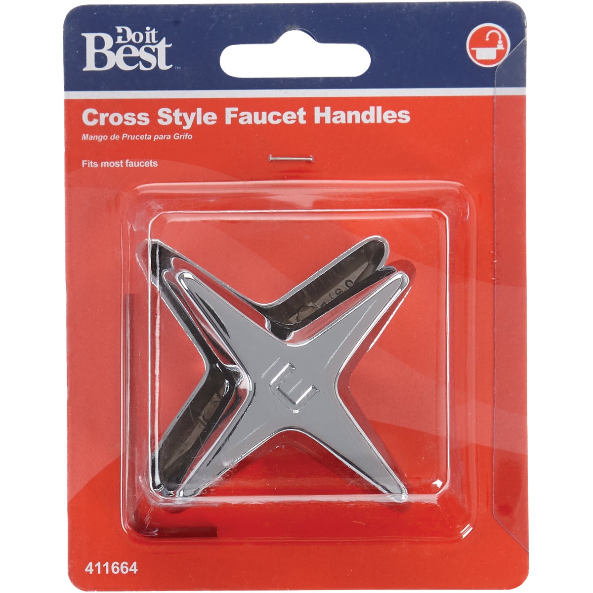 Do it Cross Pattern Replacement Chrome Faucet Handle Image 2