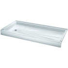 Mustee CareGiver ShowerTub 60 In. W x 30 In. D Left Drain Shower Floor & Base in White Image 1