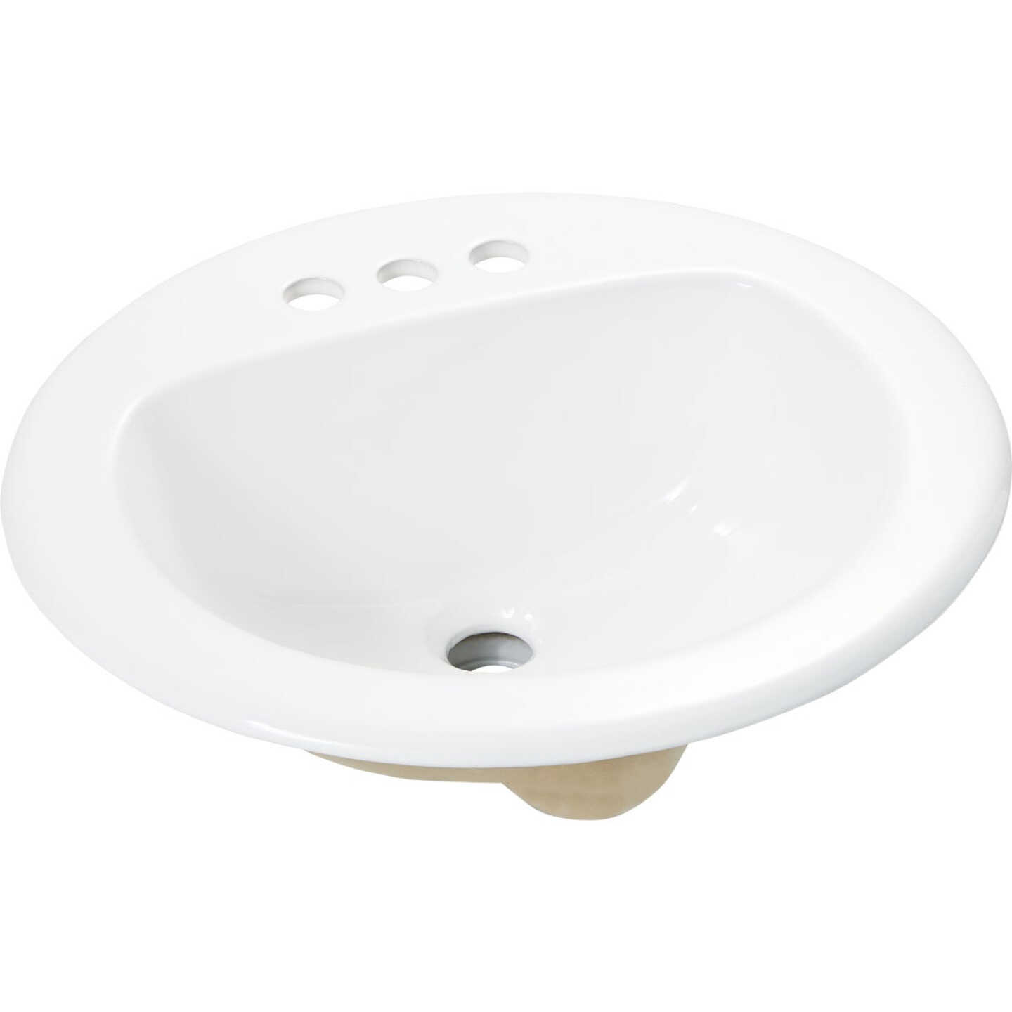 Common Goods Grove Round Drop-In White Bathroom Sink Image 1