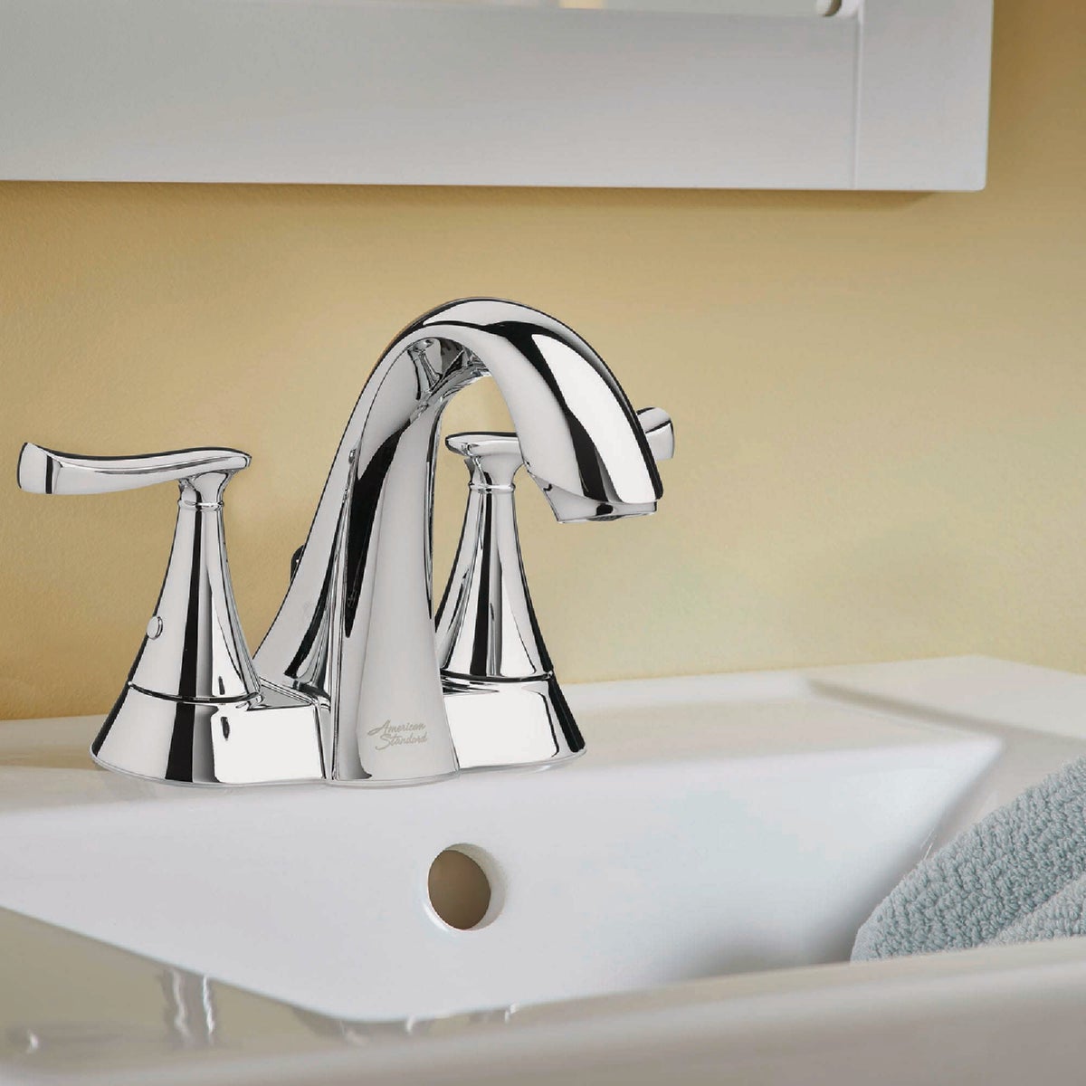 American Standard Chatfield Chrome 2-Handle Lever 4 In. Centerset Bathroom Faucet with Pop-Up Image 2