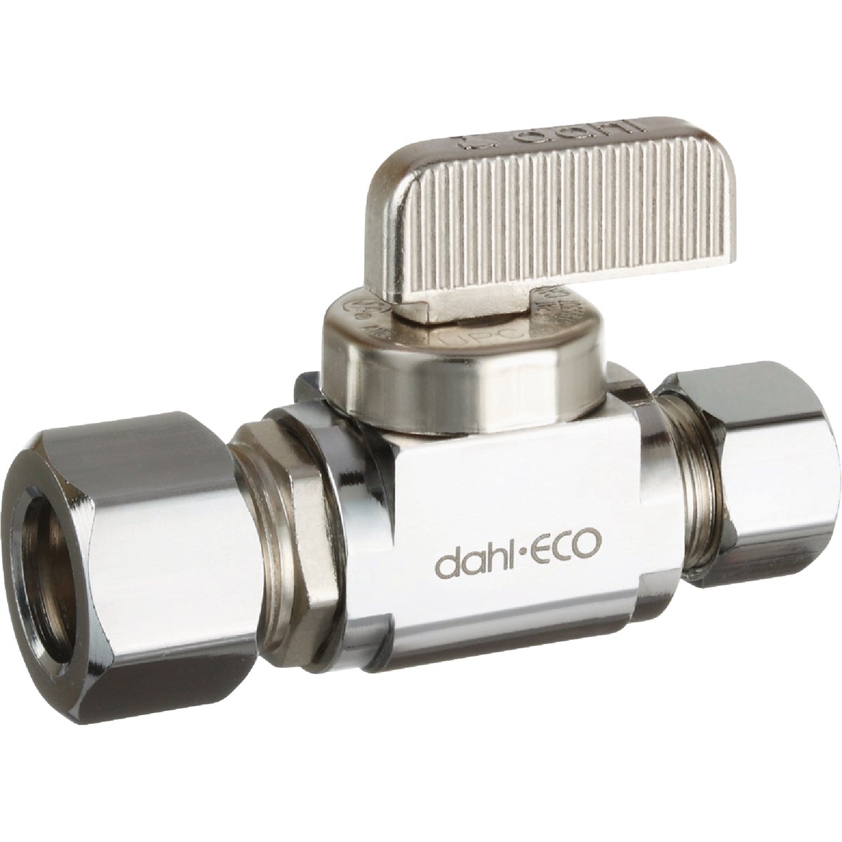 dahl 1/2 In. OD Comp x 3/8 In. OD Comp Straight Plated Supply Stop Image 1