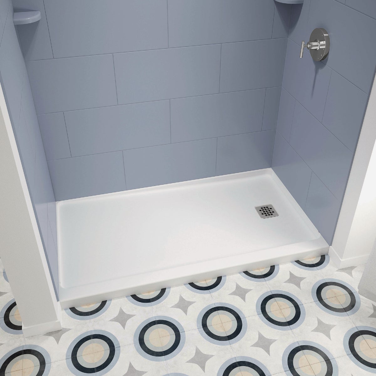 Bootz ShowerCast 6030 60 In. W. x 30 In. D. Right Drain Shower Floor in White Image 3