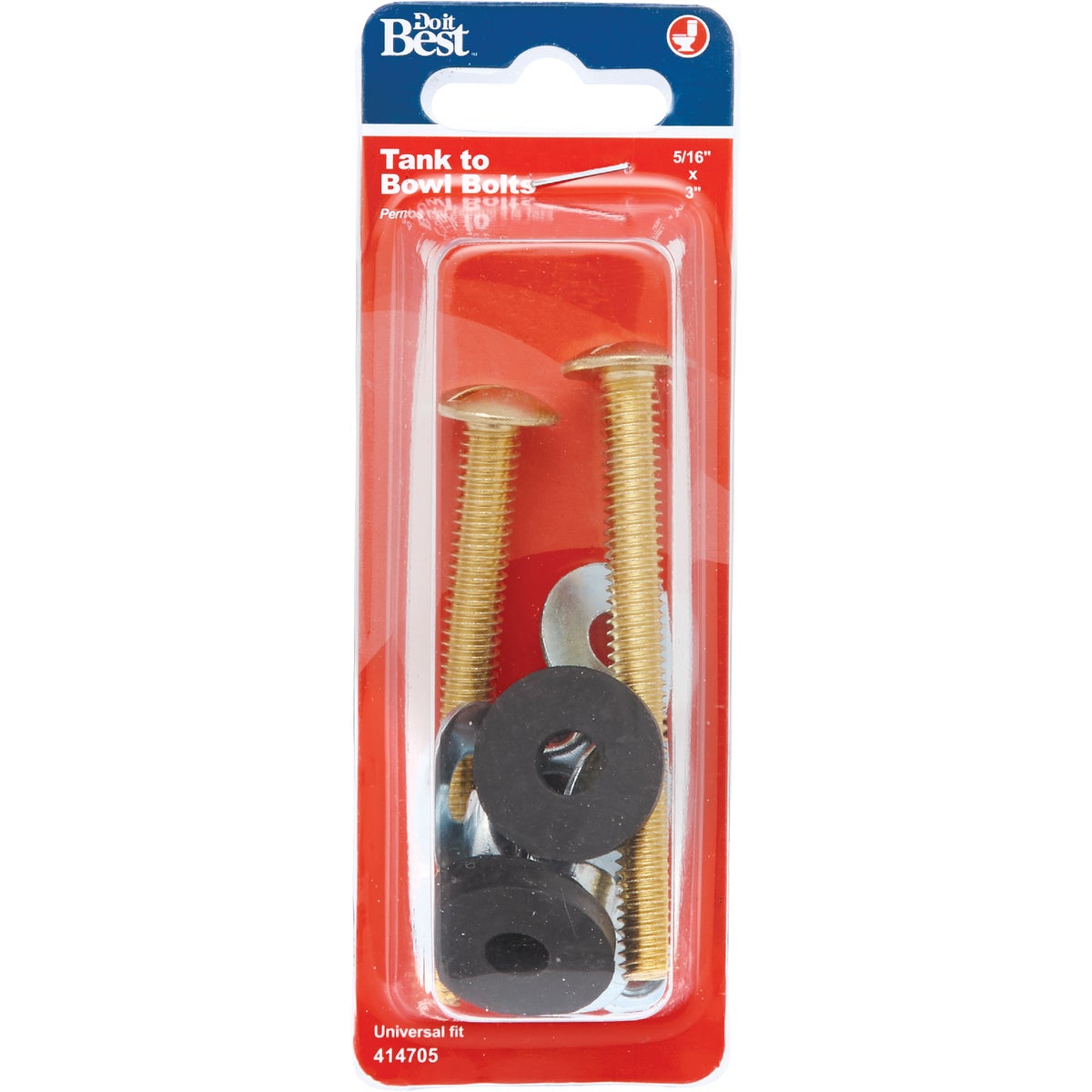 Do it Best 5/16 In. x 3 In. Brass Plated Tank Bolts (2 Pack) Image 2