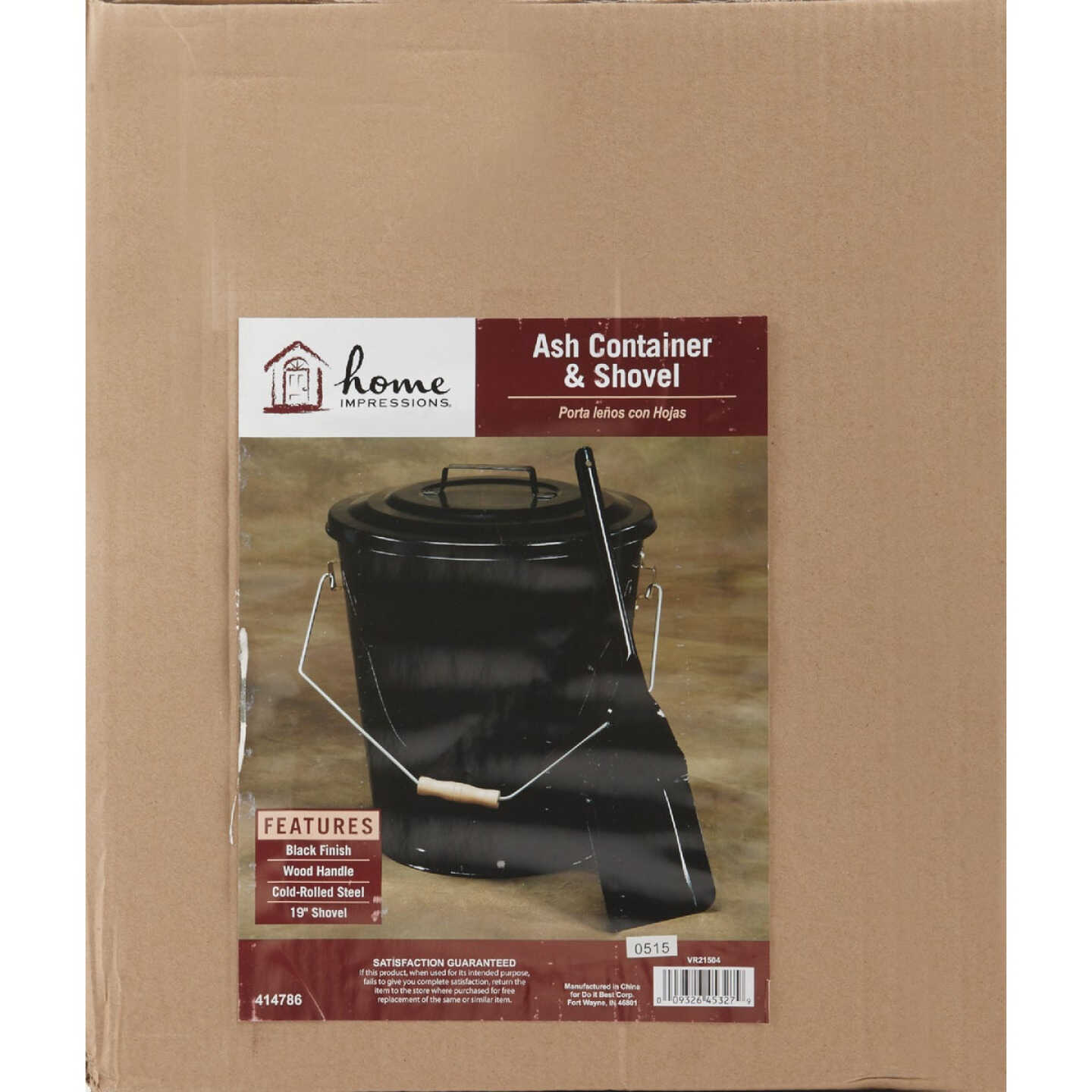 Home Impressions 13 In. W x 14 In. H Black Ash Container & Shovel Image 2