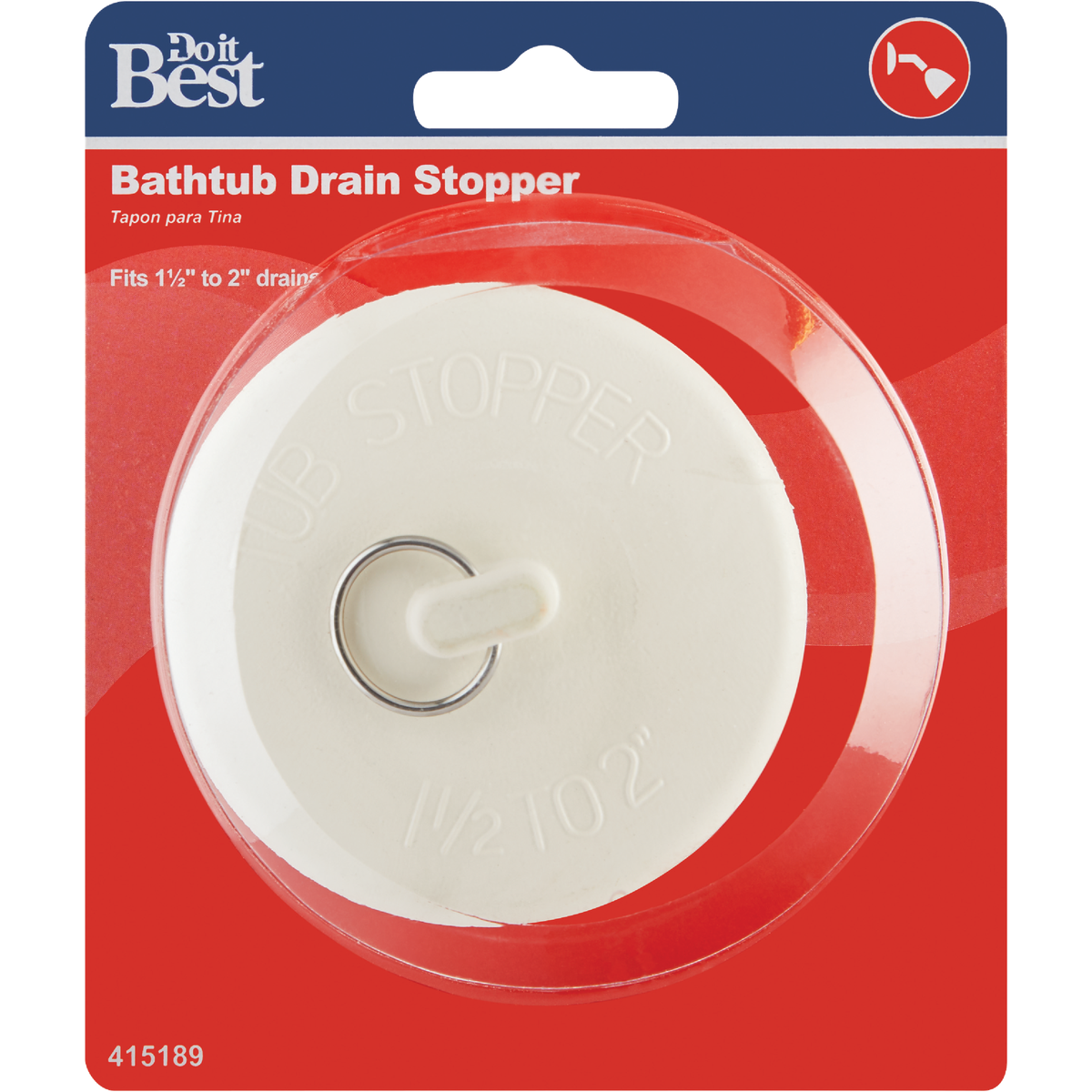 Do it 1-1/2 In. to 2 In. White Rubber Bathtub Drain Stopper Image 2