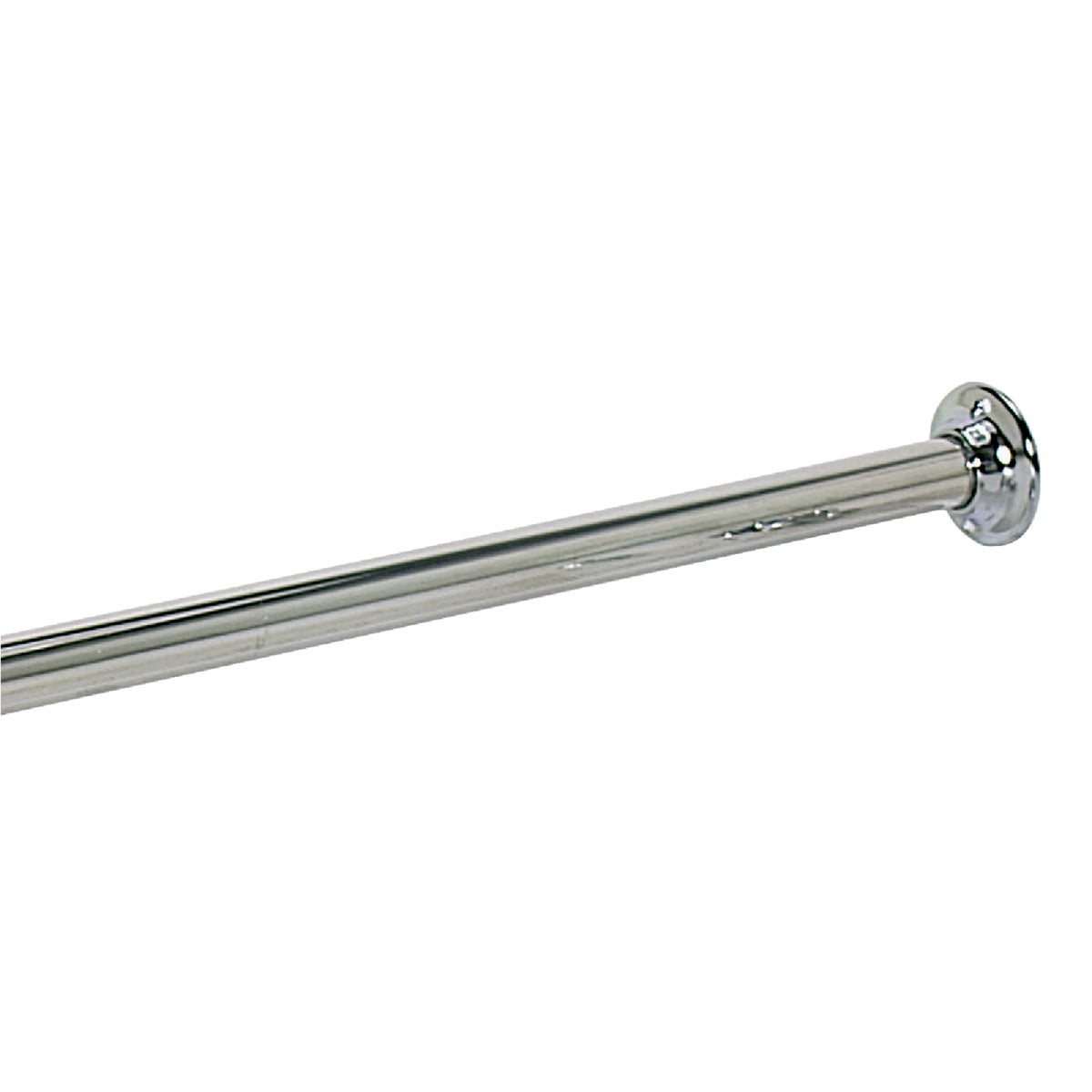 Jones Stephens Straight 60 In. Fixed Shower Rod with Flanges in Chrome Image 1