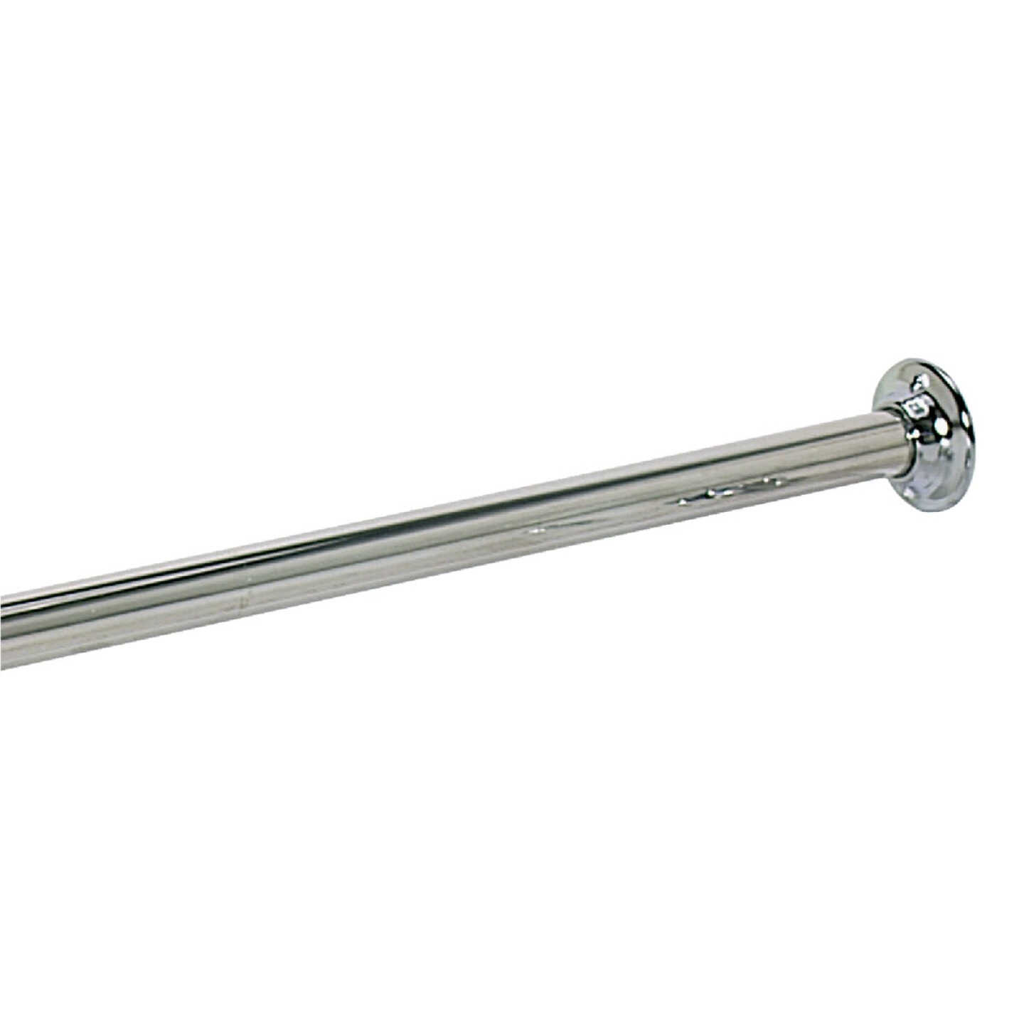 Jones Stephens Straight 60 In. Fixed Shower Rod with Flanges in Chrome Image 1