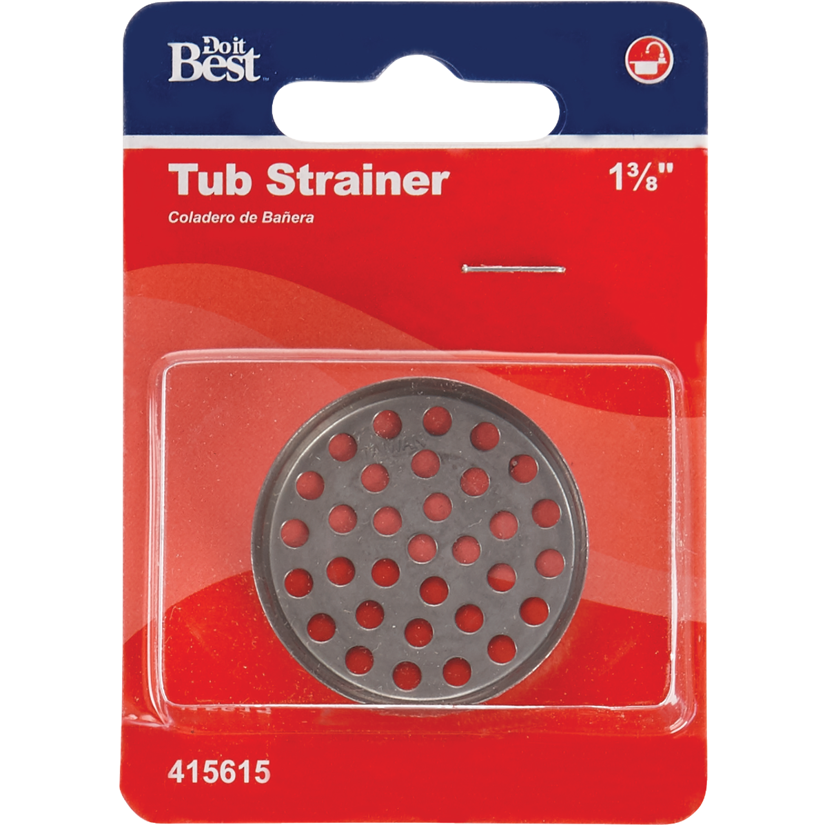 Do it 1-3/8 In. Removable Tub Drain Strainer with Chrome Plated Finish Image 2