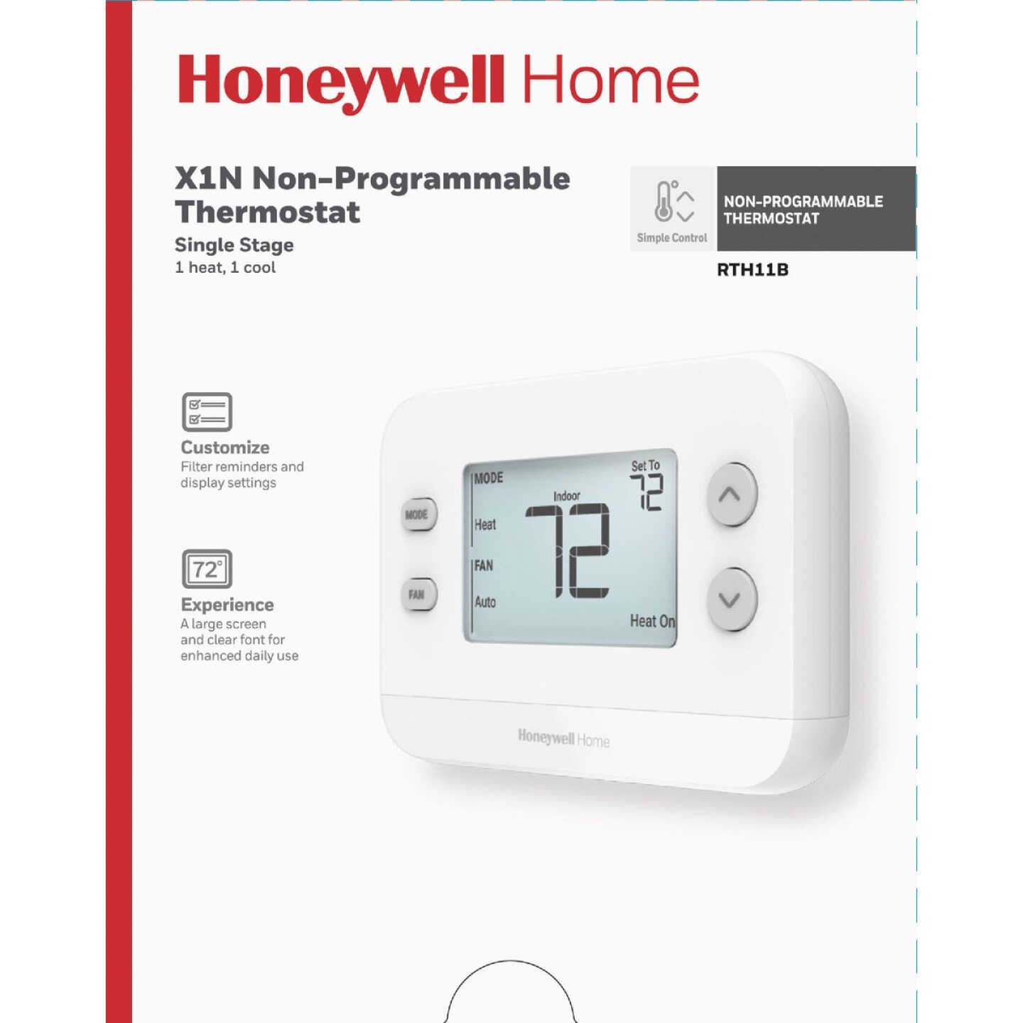 Honeywell Home X1N Non-Programmable White Digital Thermostat Image 2