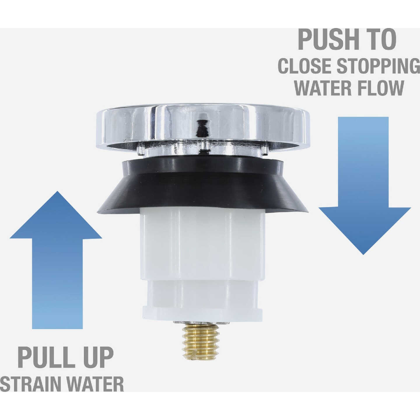 Danco 2 In. Universal Touch-Toe Bathtub Drain Stopper in Chrome Image 5