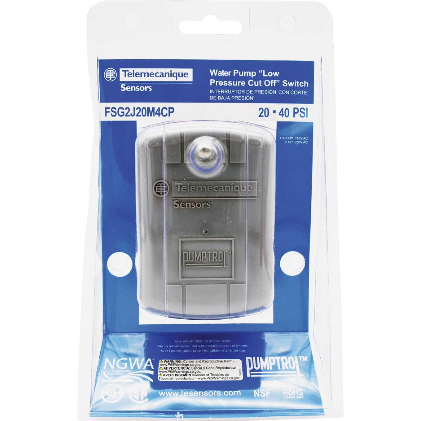 Telemechanique Sensors Pumptrol 20 - 40 psi Actuated Pressure Switch Image 2