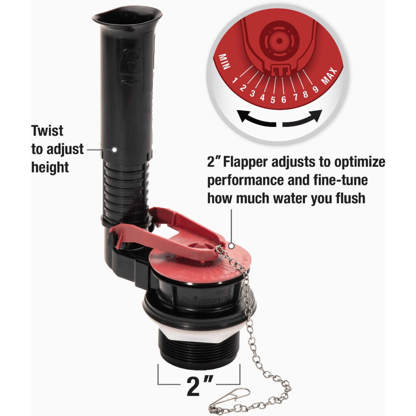 Fluidmaster PerforMAX 2 In. Universal Complete Toilet Repair Kit with Install Tools Image 3