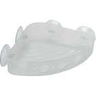 Zenna Home Frosted Finish Suction Corner Bathroom Shelf Image 1