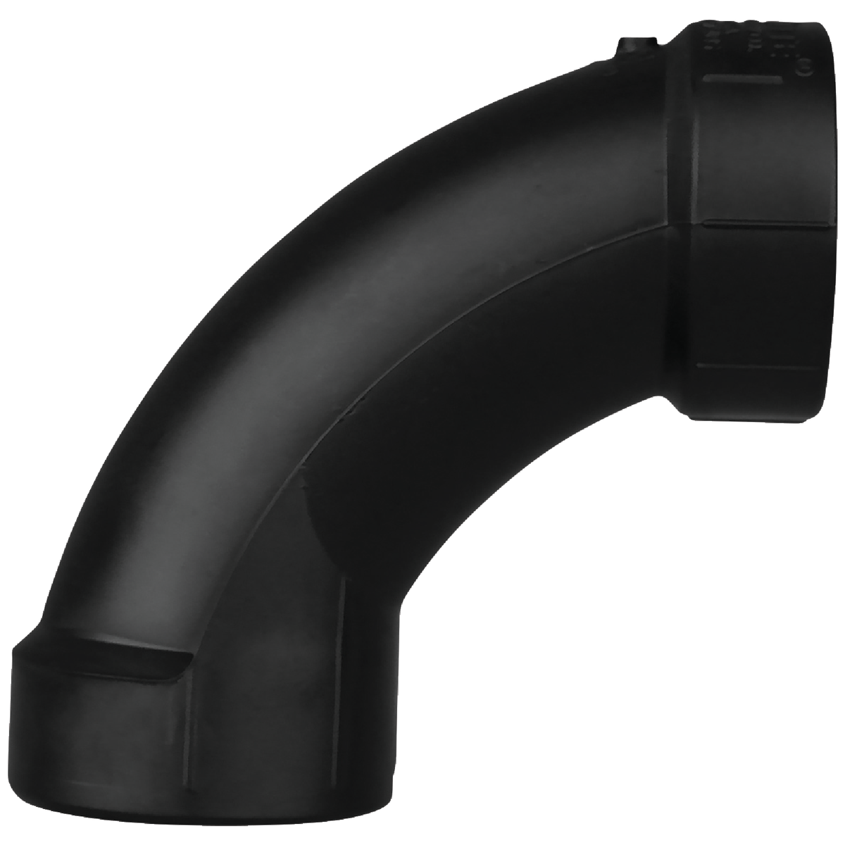 Charlotte Pipe 3 In. Hub x Hub 90 Deg. Long Sweep ABS Elbow (1/4 Bend)