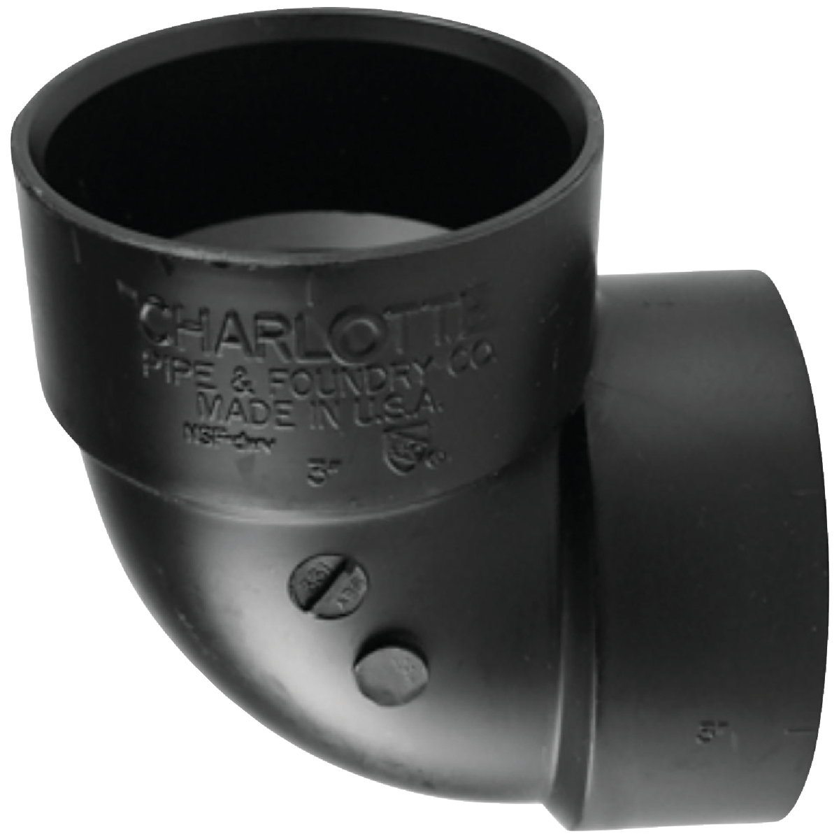 Charlotte Pipe 2 In. Hub x Hub 90 Deg. Vent ABS Elbow (1/4 Turn)