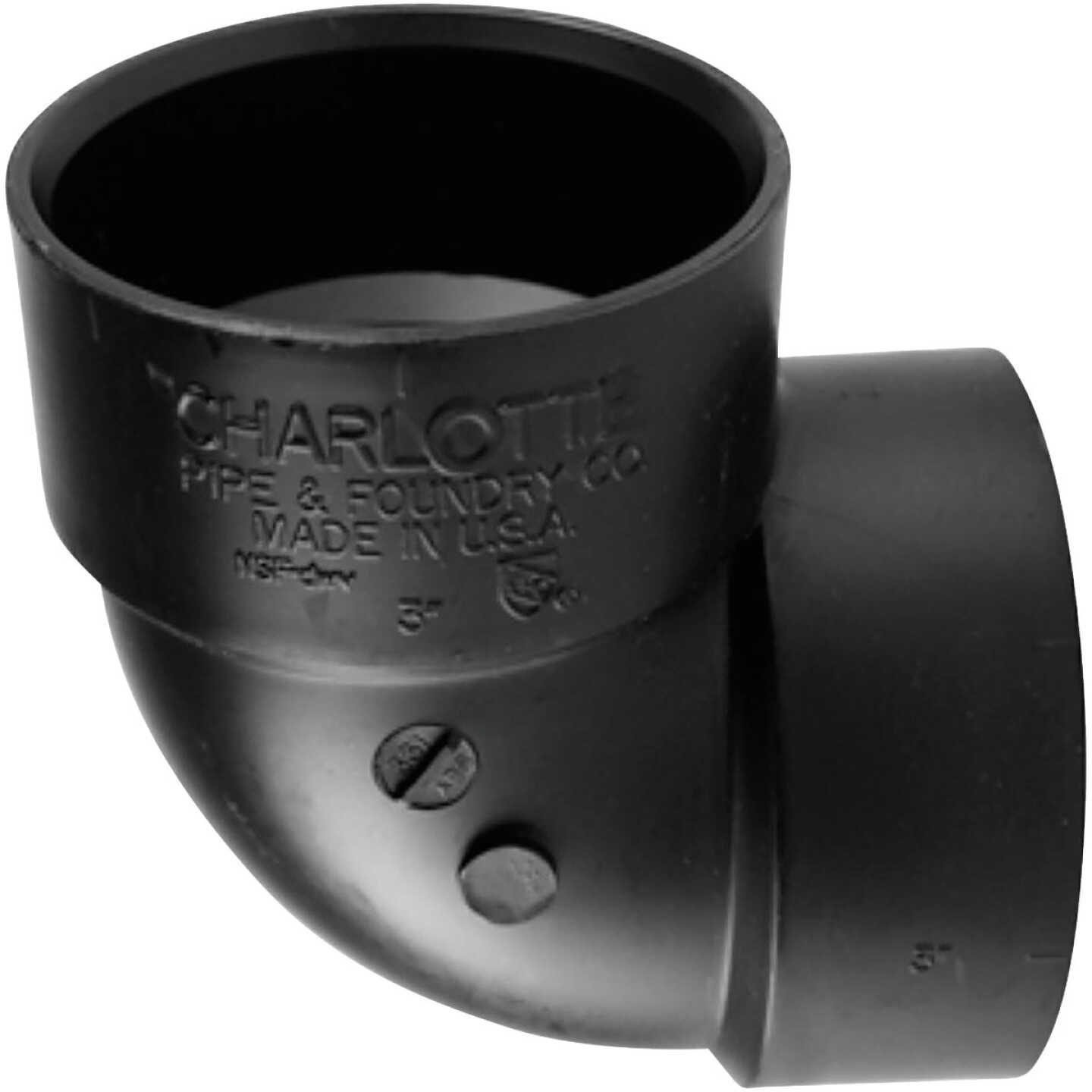 Charlotte Pipe 3 In. Hub x Hub 90 Deg. Vent ABS Elbow (1/4 Turn) Image 1