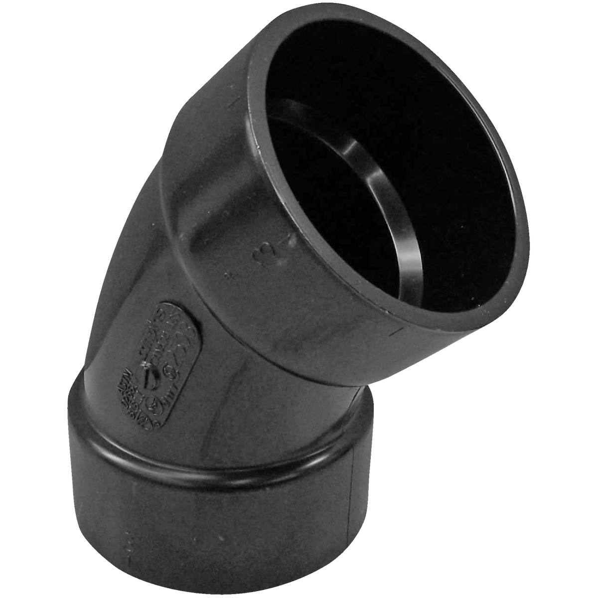 Charlotte Pipe 3 In. Hub x Hub 45 Deg. ABS Elbow (1/8 Bend)