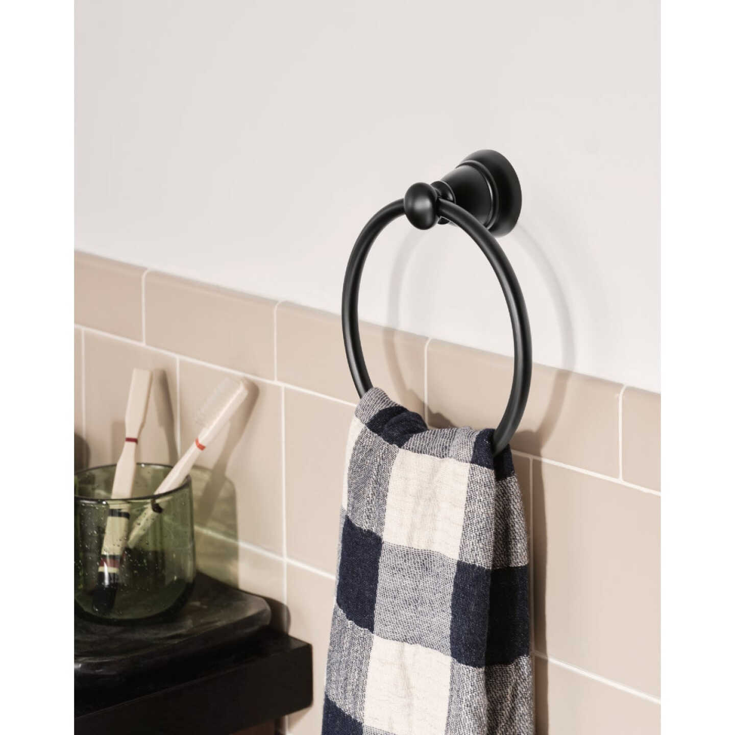 Moen Banbury 6 In. Towel Ring, Matte Black Image 2
