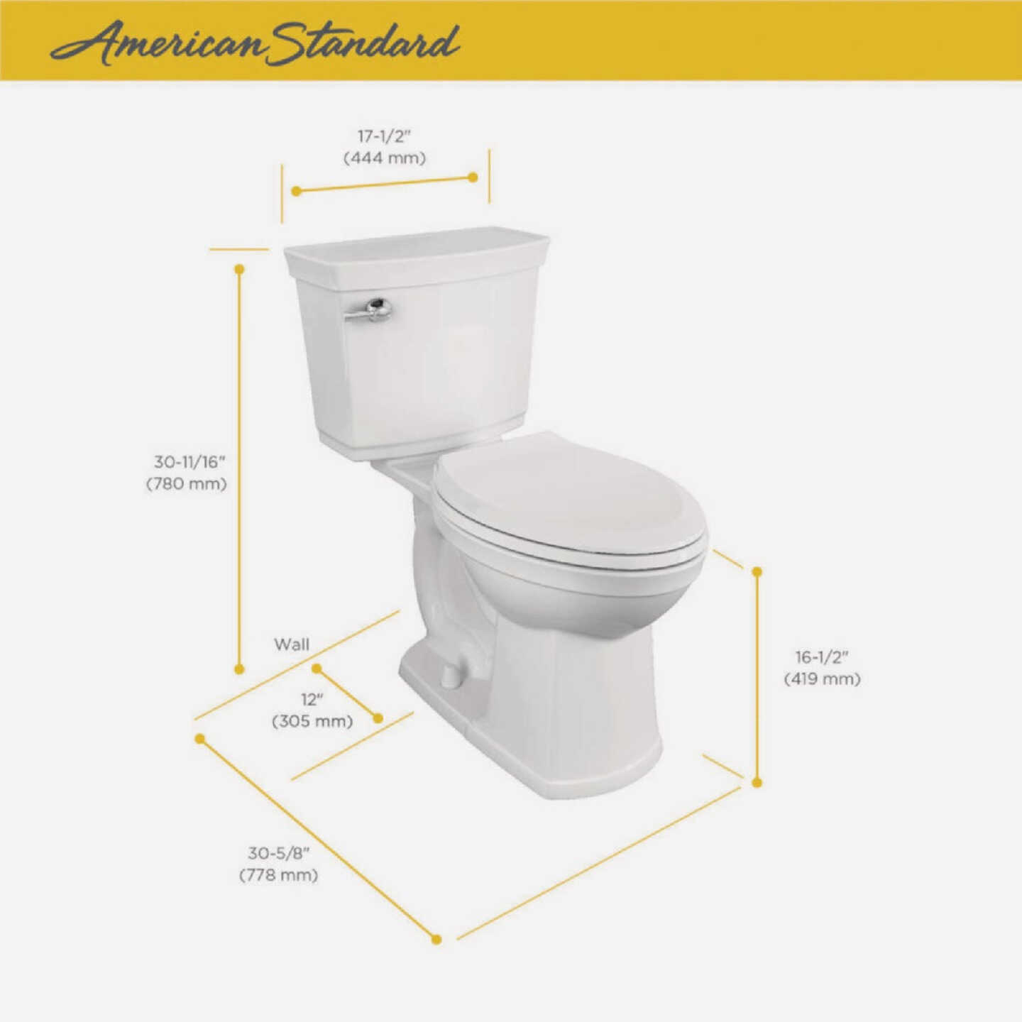 American Standard Astute VorMax Right Height White Elongated Bowl 1.28 GPF Complete Toilet Image 2