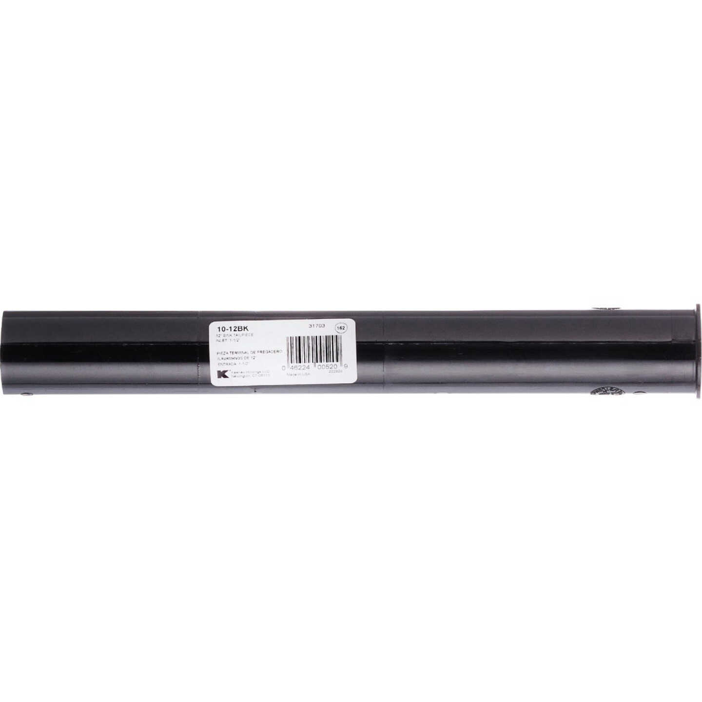 Keeney 1-1/2 In. OD x 12 In. Black Plastic Tailpiece Image 1
