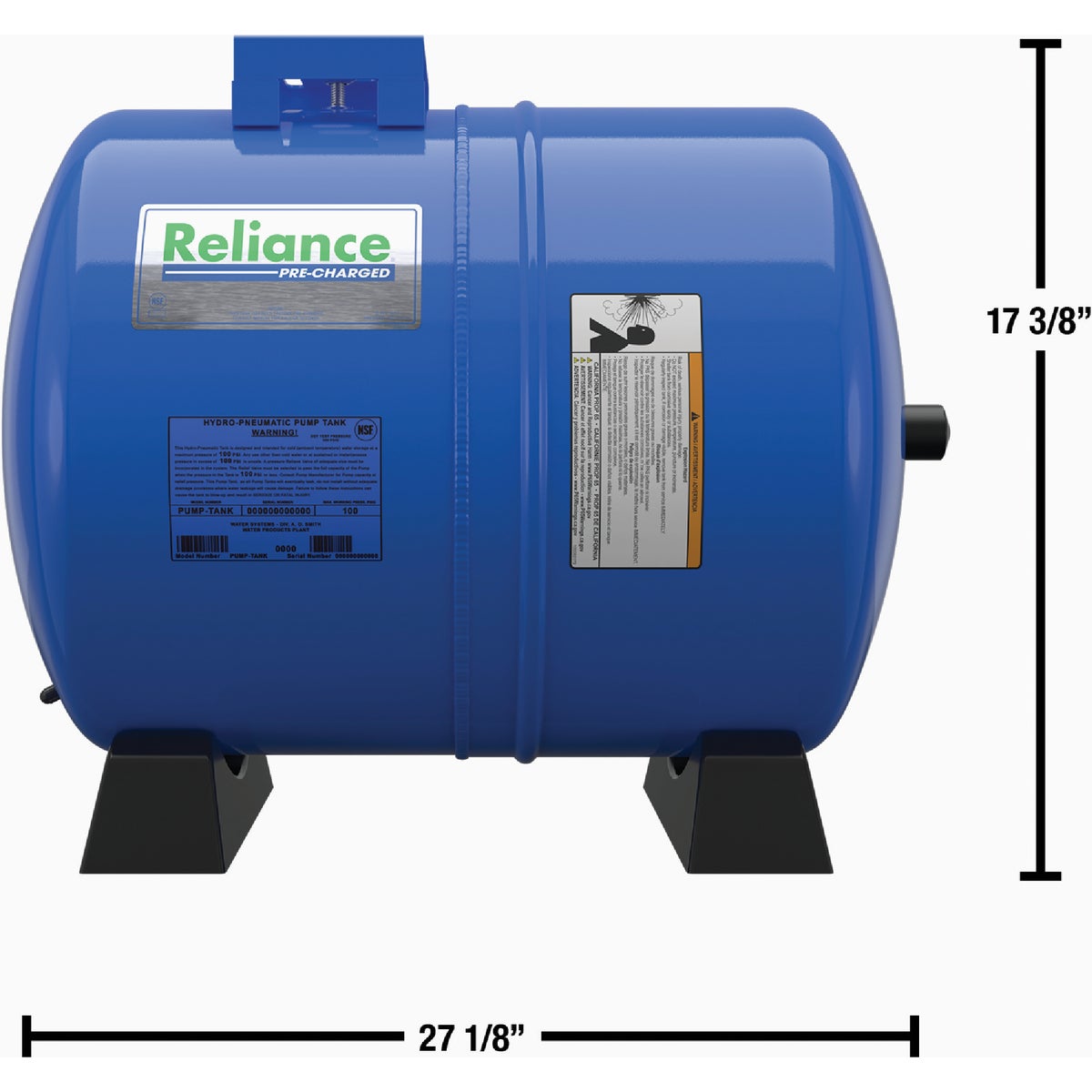 Reliance 20 Gal. Horizontal Pressure Pump Tank Image 2