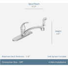 Moen Adler 1-Handle Lever Kitchen Faucet with Side Spray, Chrome Image 3