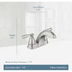 Moen Banbury 2-Handle Lever Centerset Bathroom Faucet with Pop-Up, Spot Resist Brushed Nickel Image 2