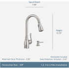 Moen Anabelle 1-Handle Lever Pull-Down Kitchen Faucet with Soap Dispenser, Spot Resist Stainless Steel Image 2