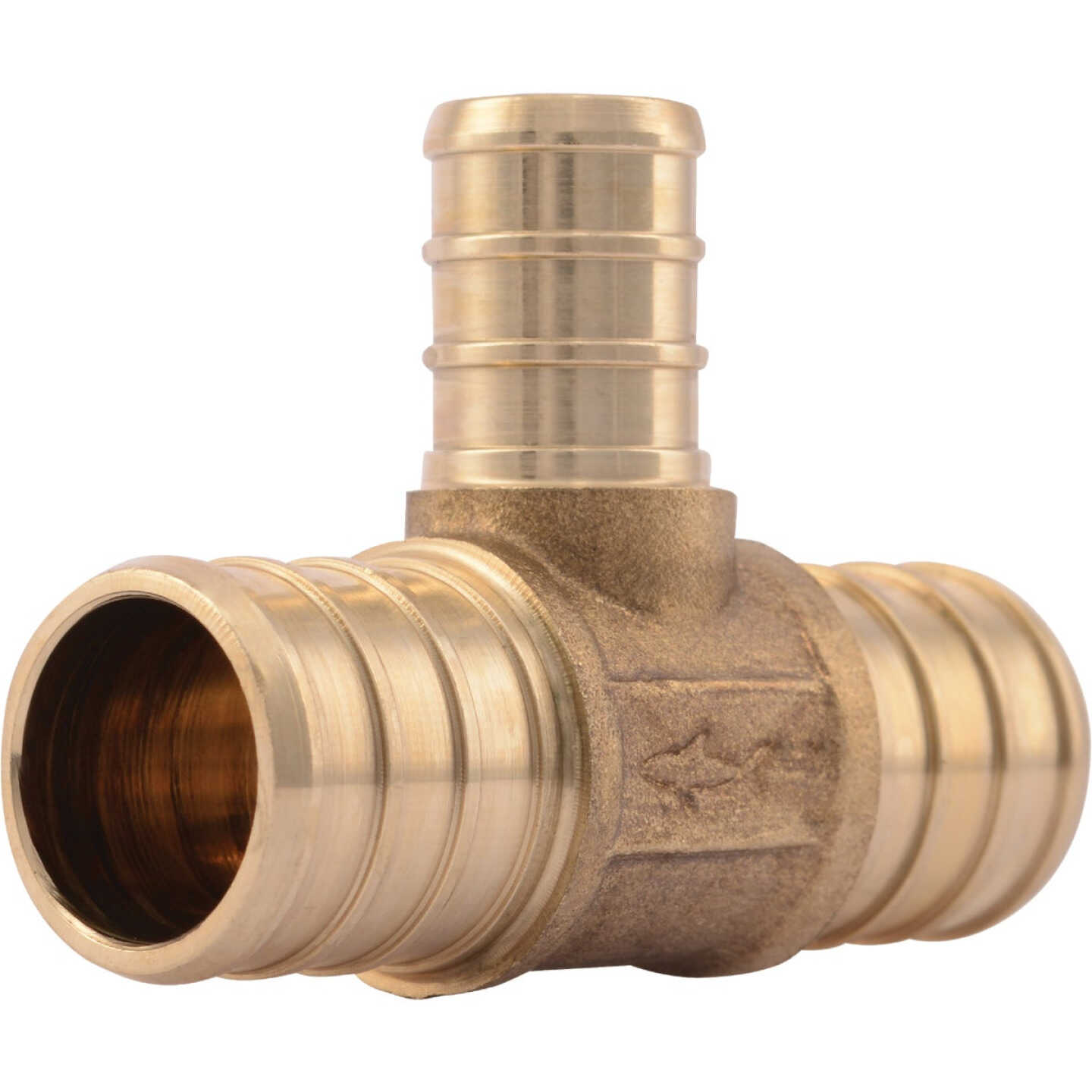 SharkBite 3/4 In. x 3/4 In. x 1/2 In. Barb Reducing Brass PEX Tee (10-Pack) Image 1