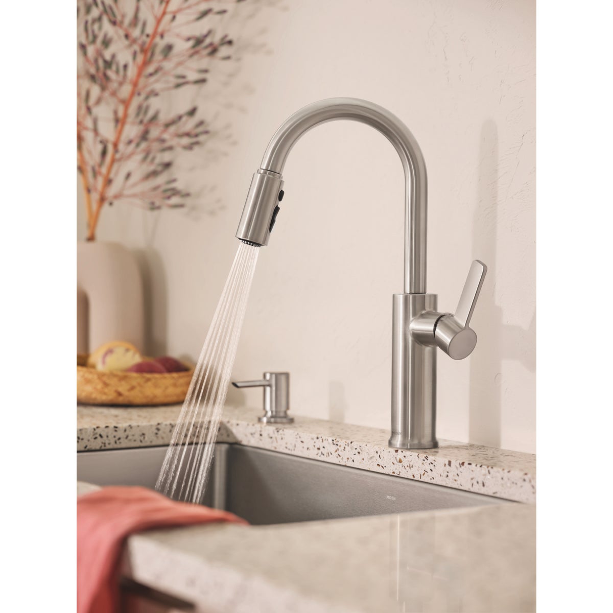 Moen Durani Pulldown Spot Resist Stainless Kitchen Faucet Image 4