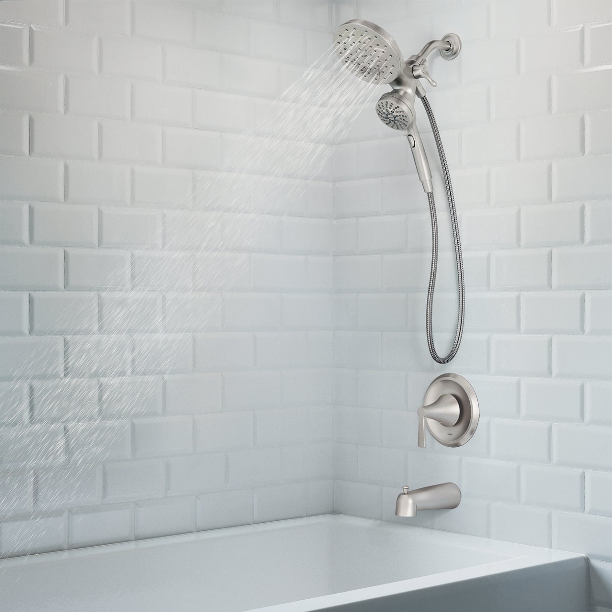 Moen Mikah Spot Resist Brushed Nickel 1-Handle Tub & Shower Faucet Image 2