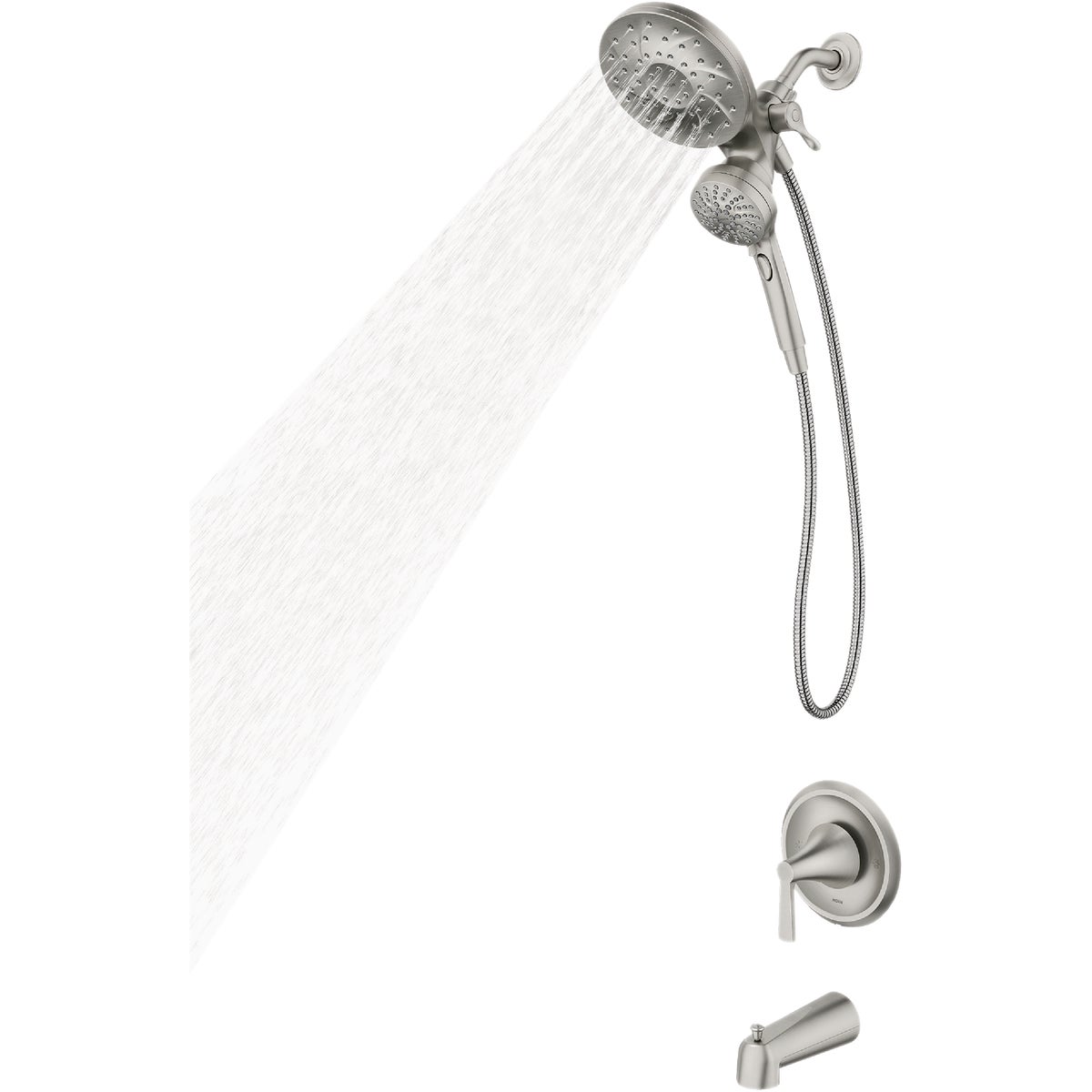 Moen Mikah Spot Resist Brushed Nickel 1-Handle Tub & Shower Faucet
