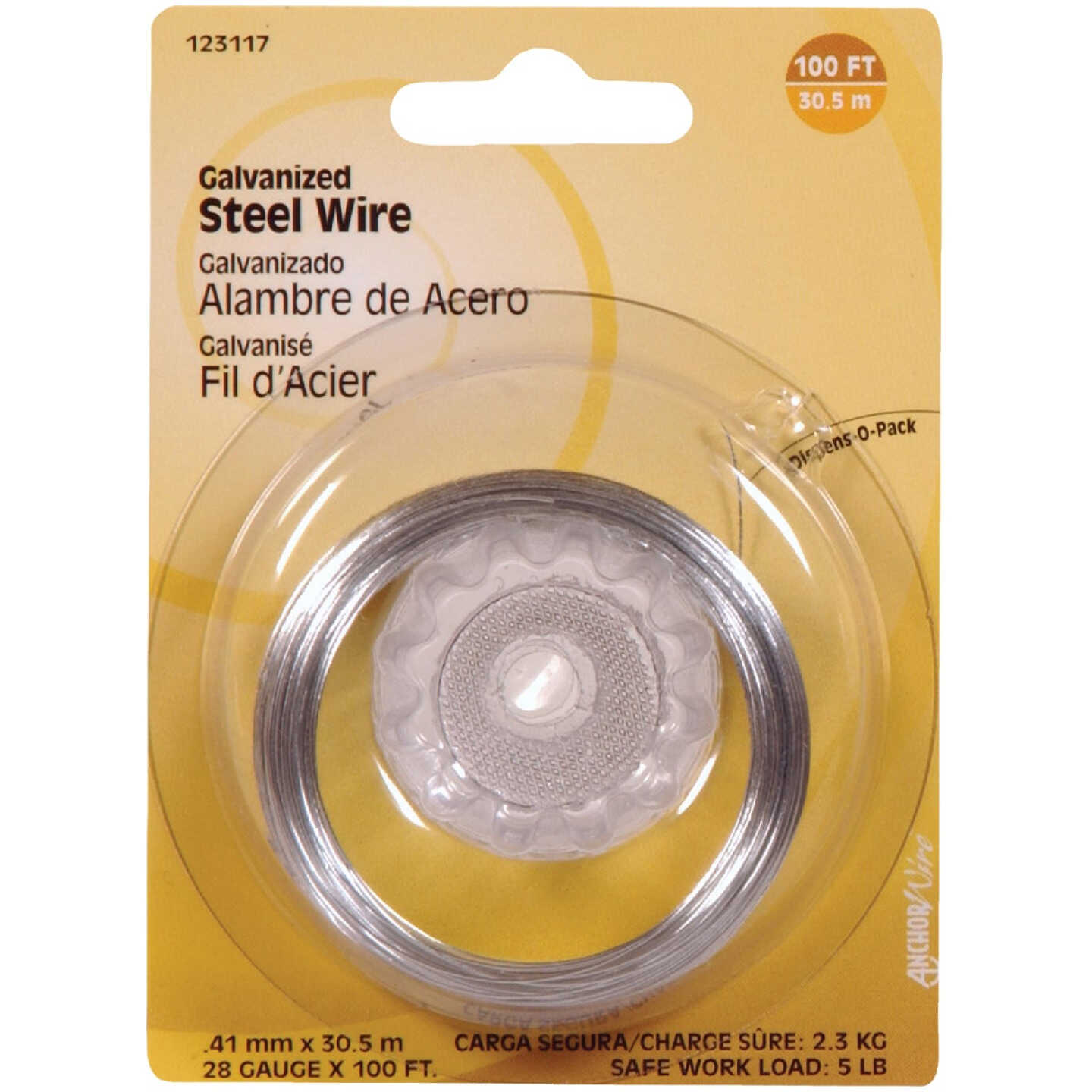 Hillman Anchor Wire 100 Ft. 28 Ga. Galvanized Steel General Purpose Wire Image 1