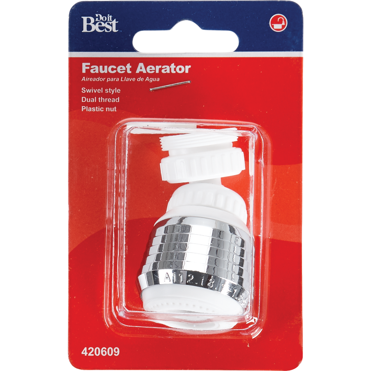 Do it 2.0 GPM Swivel Spray Aerator, White & Chrome Image 2