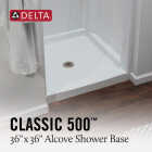 Delta Classic 500 36 In. x 36 In. Center Drain Shower Pan, White Image 3